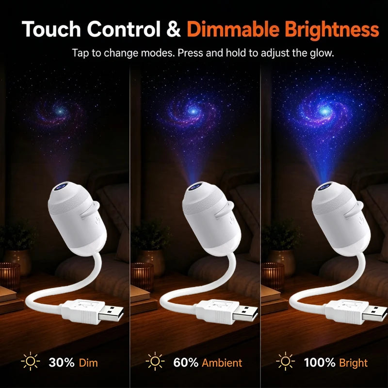 NEW USB Starry Sky Projector Night Light Galaxy Atmosphere Lamp for Car Interior Home Bedroom Romantic Nebula Decor Nightlight